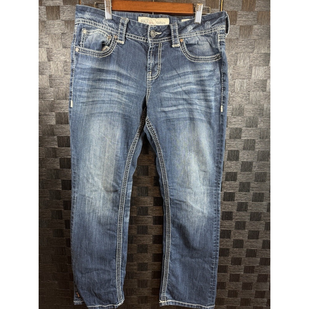 BKE Culture Boot Cut Jeans Womens 32R Mid-Rise Stretch Buckle Jeans